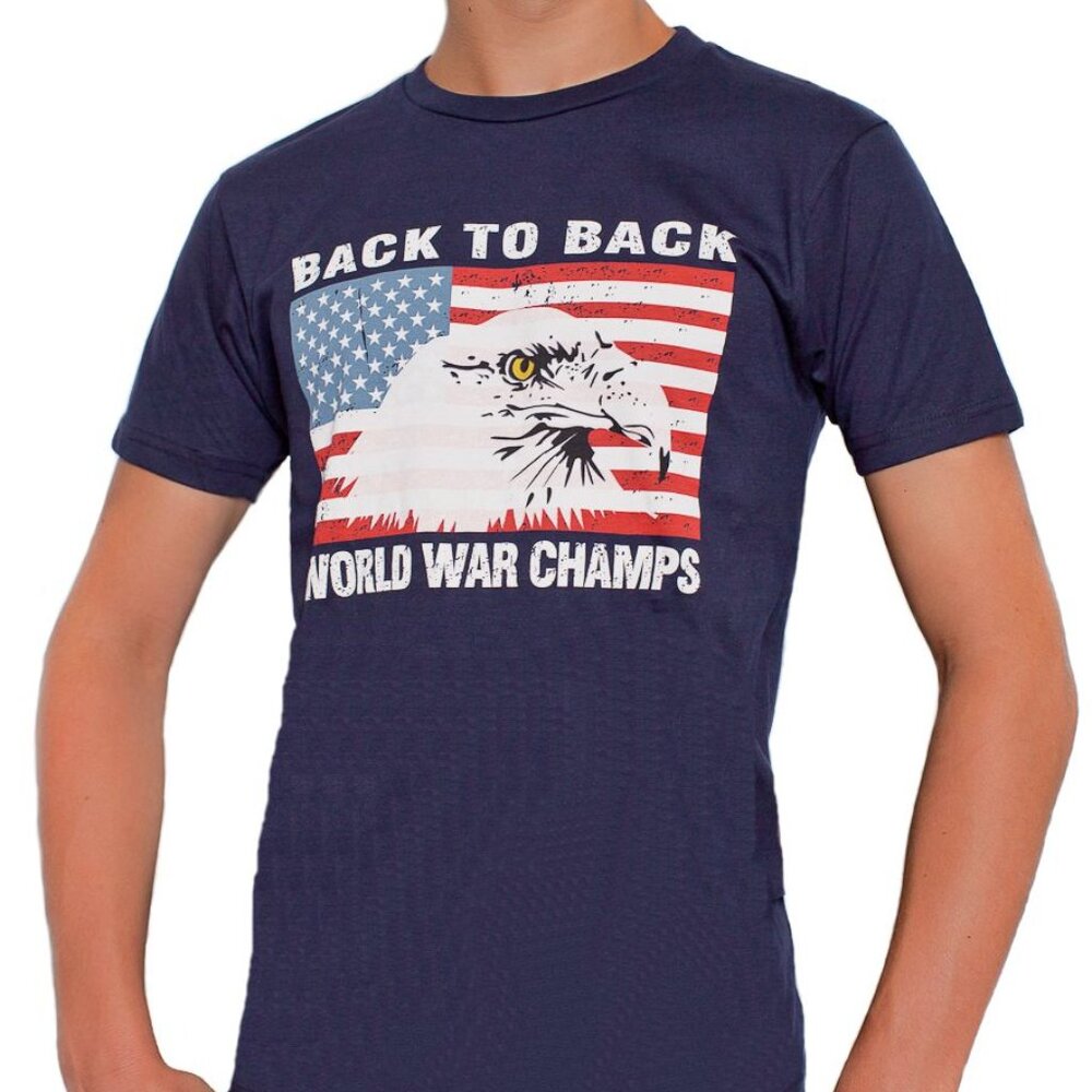 Eagle USA Back To Back World War Champs Champions T-shirt S-3XL Navy
